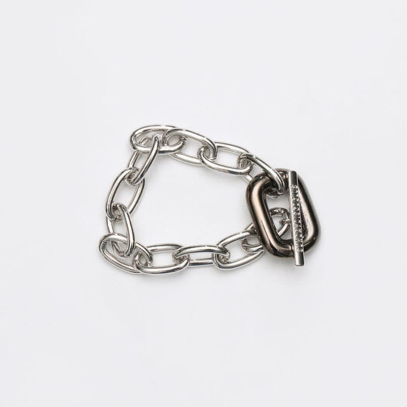 SUNDAY DISCO CLUB BLACK SQUARE CHAIN Bracelet SILVER