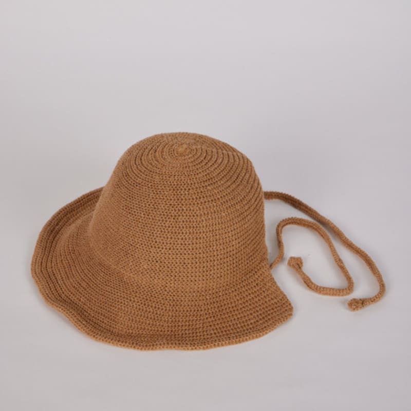 

LALA UV Protection Knit Bonnet Hat - Brown brown