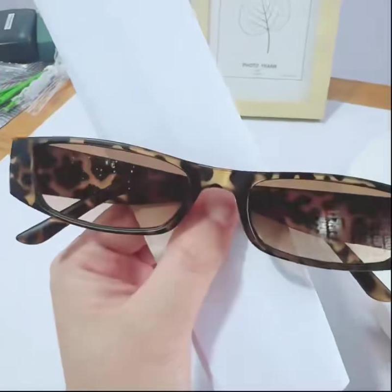 Small Rectangle Sunglasses Women Men Narrow Frame Vintage Square Sun Glasses Punk Cat Eye Eyewear Women'S Sunglasses