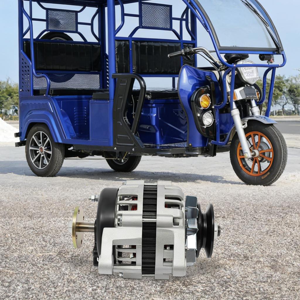 2KW 12V DC Permanentmagnetgenerator, Høy Effekt Tohjulsdesign, Sølvfarget Effektiv Strømgenerator, 4500 o/min Høyhastighetsutgang