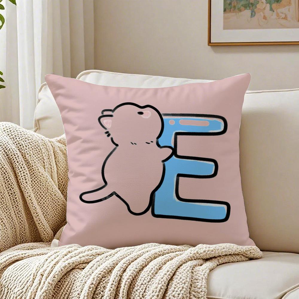 

Cute cat hugging English letters Cushion Cover Pillowcase Antidustmite living Room Sofa Decor Cushion Room 40x40cm