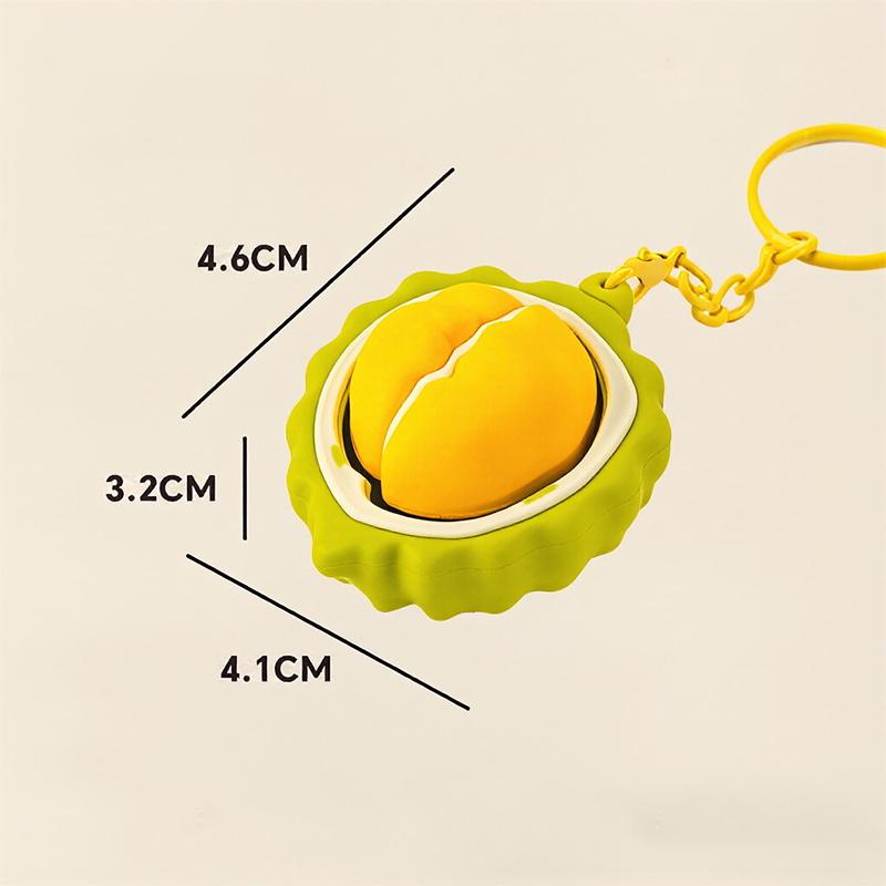 Mini Gourmet Keychain Decompression Toy Anxiety Relief Toy Fried Egg Burger Sushi Avocado Durian Pendant Bag Backpack Decor
