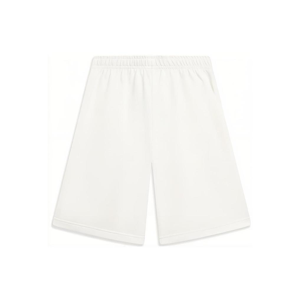 Li-Ning Sports Lifestyle Series Letter Logo Print Straight Shorts Men Bottoms White AKST593-1