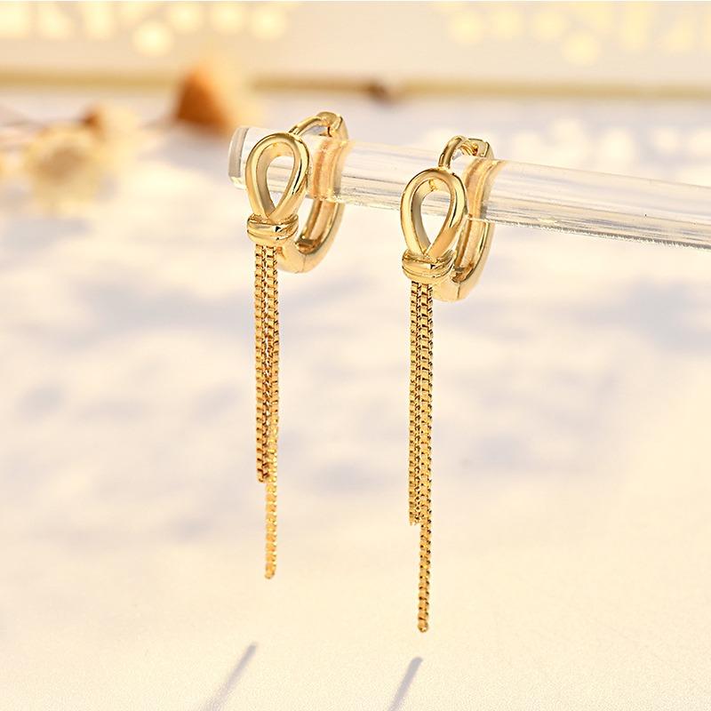 Temperament Light Luxury Long Earrings Square Face Jewelry Hot-selling Chain Earrings Tassels High-end