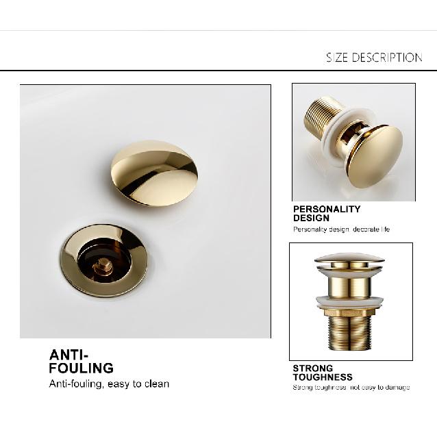 Pop up Drain Button Bathroom Sink Plug Black Gold Rose Siphon Waste Stopper Wash Basin Faucet Accessory for Kitchen Or Bath Oil Drain Plugs 3
