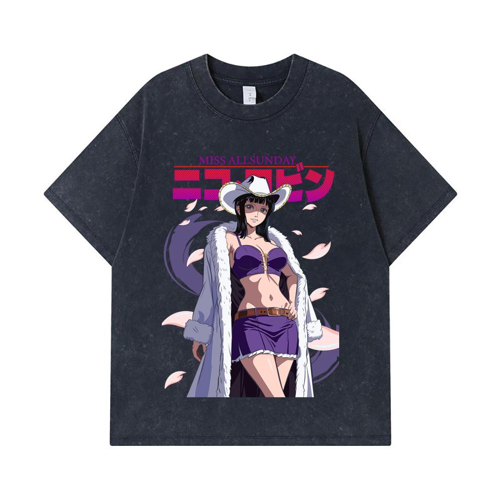 275 GSM Washed T-shirts 100% Cotton One Piece V56 Miss AllSunday Print Unisex Heavy Cotton T Shirt