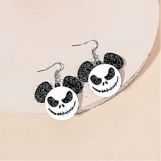 Halloween Earrings Acrylic Skull Dangle Earrings For Women Girls Halloween Pumpkin Smiling Face Earrings Spirit Earrings Cut Glitter Powder Cartoon Fu