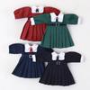 Obitsu 11 (OB11) Size Outfit for Obitsu Dolls (11cm Body): Long-Sleeved Dress, Schoolgirl Style, Honor Student Design, 4 Colors, Cute (Black)