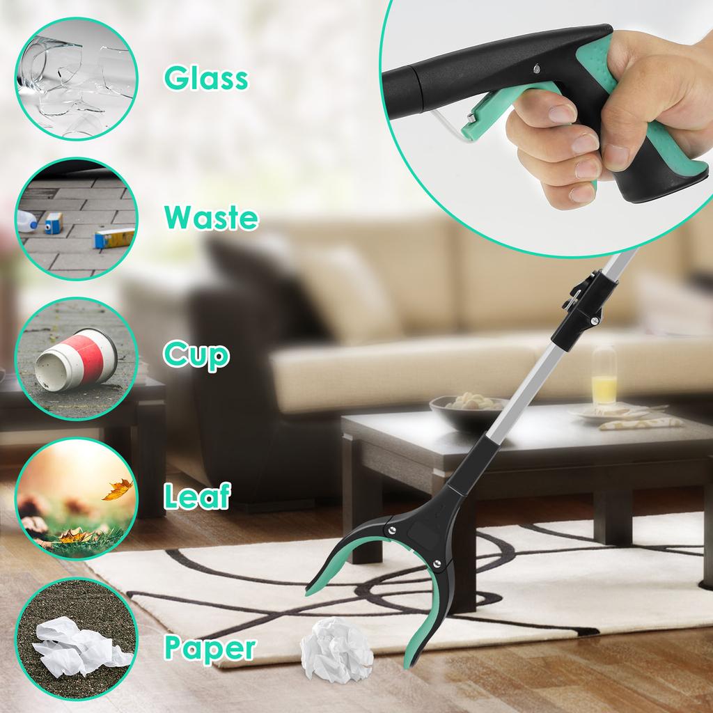 Foldable Gripper Extender Hand Tools Litter Reachers Picker Portable Collapsible Garbage Grabber Pick Up Tools With Non-Slip Jaw