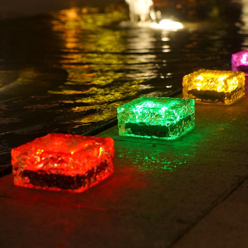Solar Ice Brick Waterproof Outdoor Garden Light