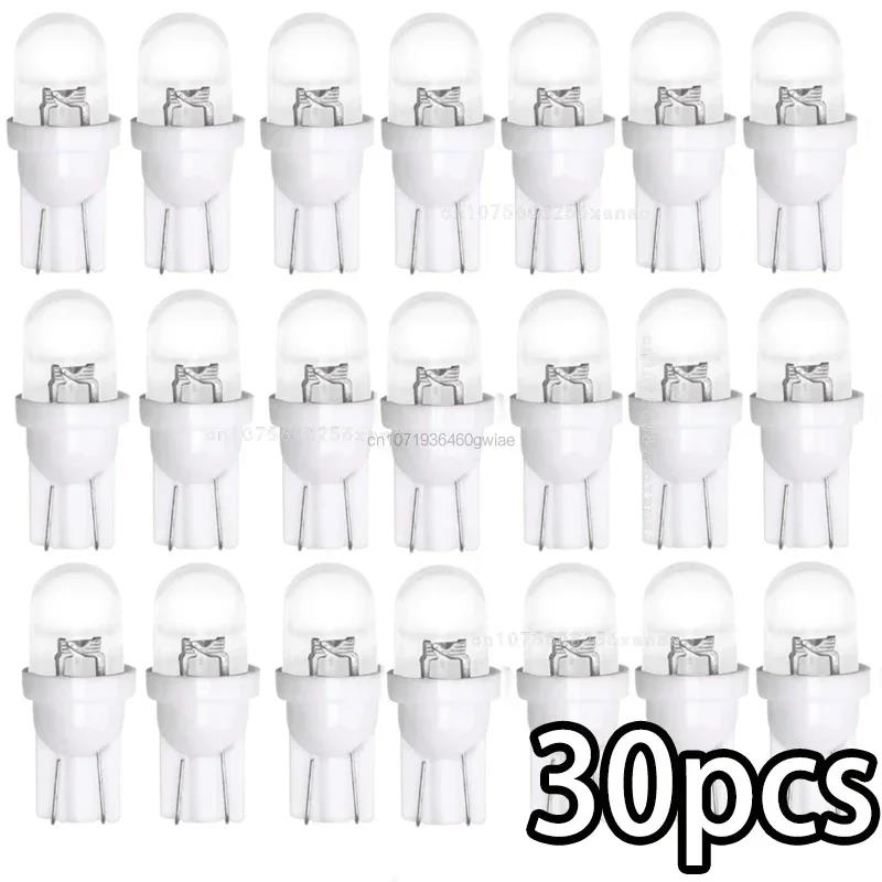 10-30pcs Car T10 Led Bulbs LED Light Cold White Silica Auto Interior Dome Reading Wedge Side Door Trunk Lamp License Plate Lamp Bulbs 7