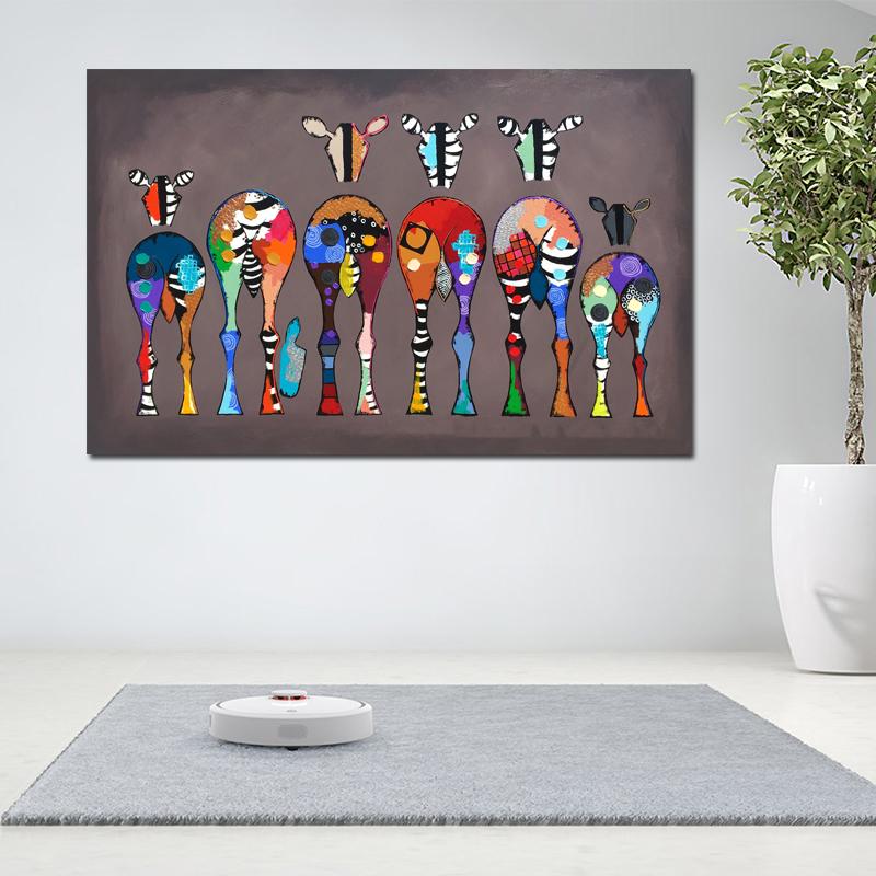Abstract Zebra Posters and Prints Colorful Animals Canvas Painting Scandinavian Cuadros Wall Art Pictures for Living Room Decor