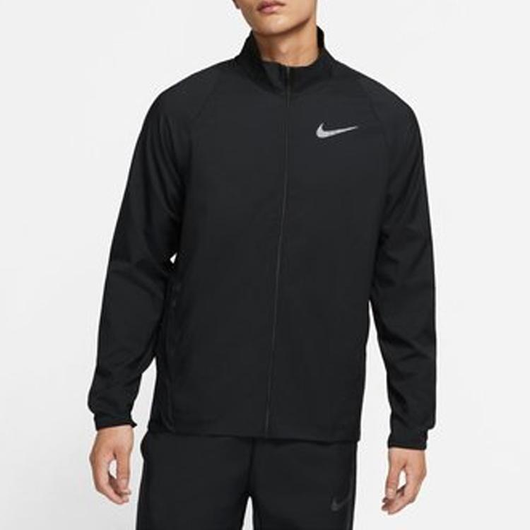 Nike Running Training Casual Sports Woven Jacket Spring Men Outerwear Black CZ4353-010