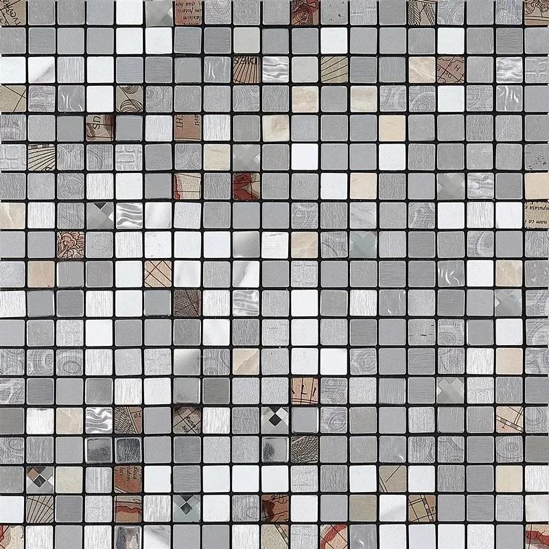 3D European Smooth Metal Mosaic Wall Sticker Self-adhesive Tile Kitchen Bathroom Bar Living Room TV Background Wall Decor Stick