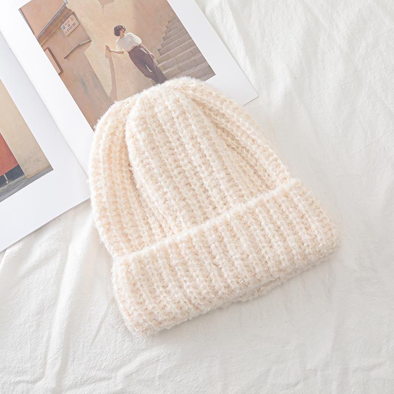 Nuevo sombrero holgado de invierno para mujer, gorro con puños decorado a la moda, gorro cálido para invierno para mujer, gorro tejido informal para calle