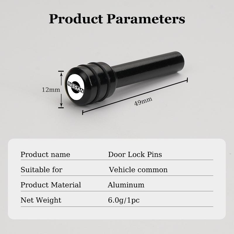 2PCS/4PCS for Nissan Teana Titan Qashqai Elgrand Leaf Juke Tiida Navara Note Car Door Lock Knob Pins Metal Covers Accessories