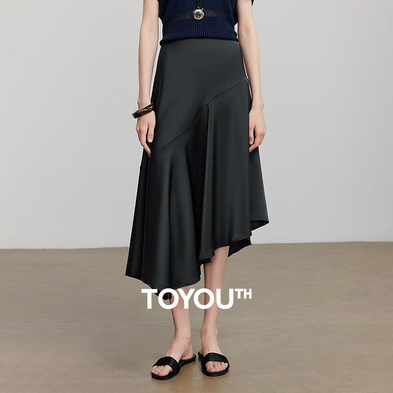 Женская юбка-миди Chuyu 2025 Лето, легкая роскошь, атласная, асимметричная S