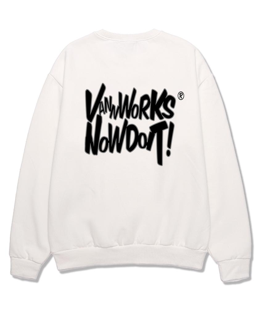 VANNWORKS Now Doit Outline Oversized Sweatshirt (Vls0085) White