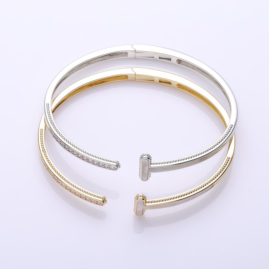 Bracciale con Apertura Double T, Bracciale alla Moda con Conchiglia, Bracciale di Lusso Leggero e di Alta Gamma