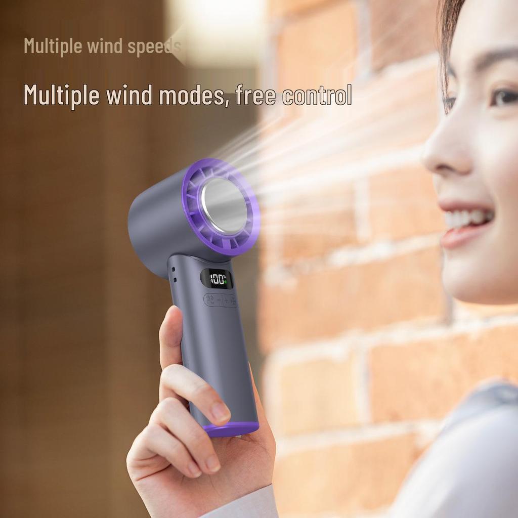 T89 Handheld & Neck-Hanging High-Speed Desktop Folding Fan with Cooling Ice Pack