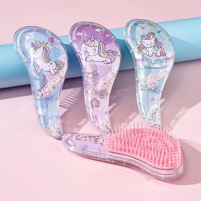 UK Transparent Anti-Tangle Straight Hair Comb for Girls - Magic Massage Long Handle Pet Comb