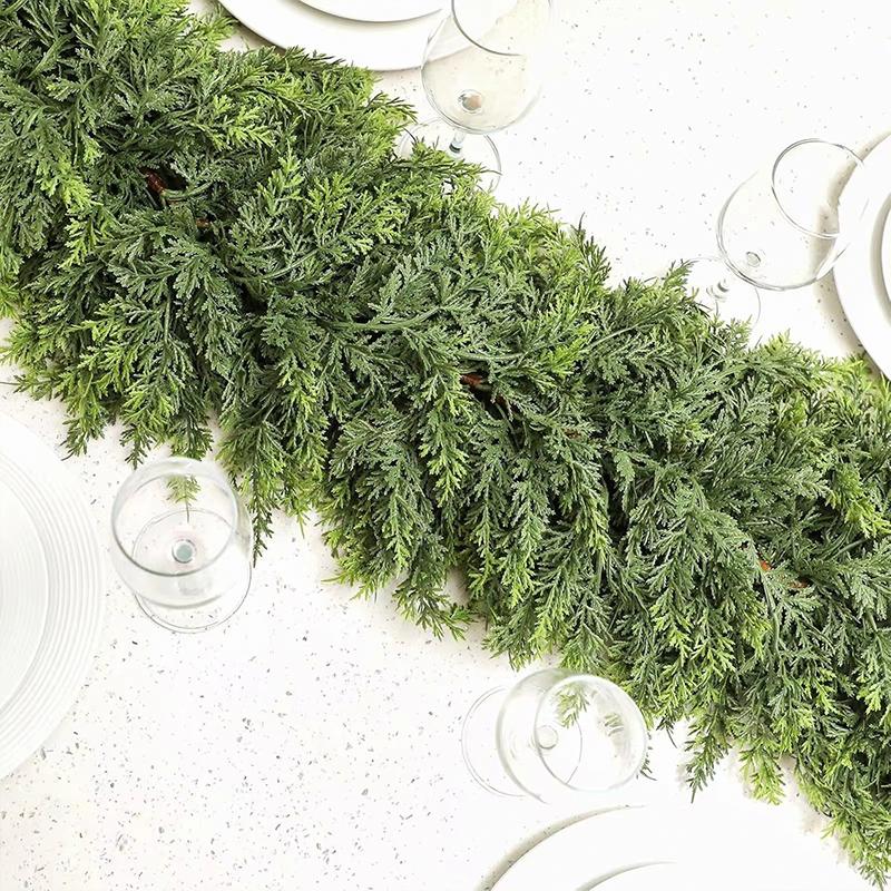 1PC Faux Ivy Vine Party Dark Green Branches Outdoor Decoration Green Christmas Tree Garland Home