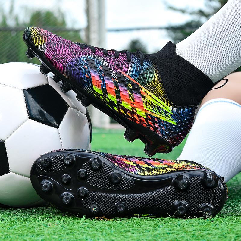 Merk Zilver Heren Voetbalschoenen Grote Maten 34-46 Ademend Slip-on Man Voetbal Schoenen Buiten Training FG Voetbal Sneakers voor Mannen