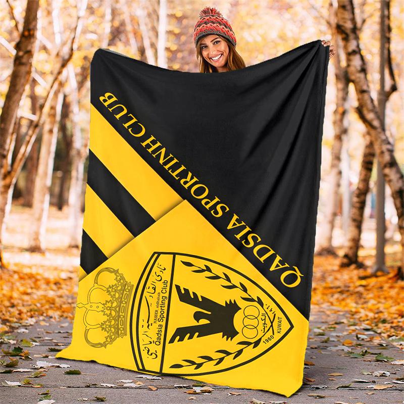 Qadsia Sporting Club Flannel Blanket Soft All-Season Throw, Design for Camping, Car Travel, Hiking Sofa, Bed, Office Perfect Gift for Parties
