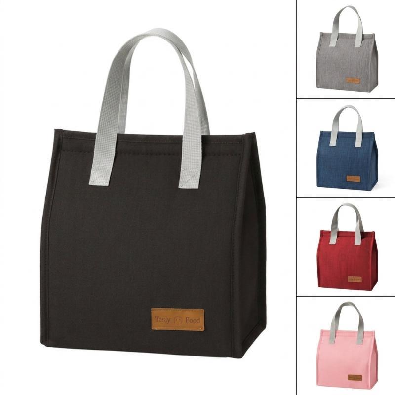 Insulated Lunch Tote Bags Waterproof Linen Fabric Thermal Lining Perfect For Office School Picnics Daily Use