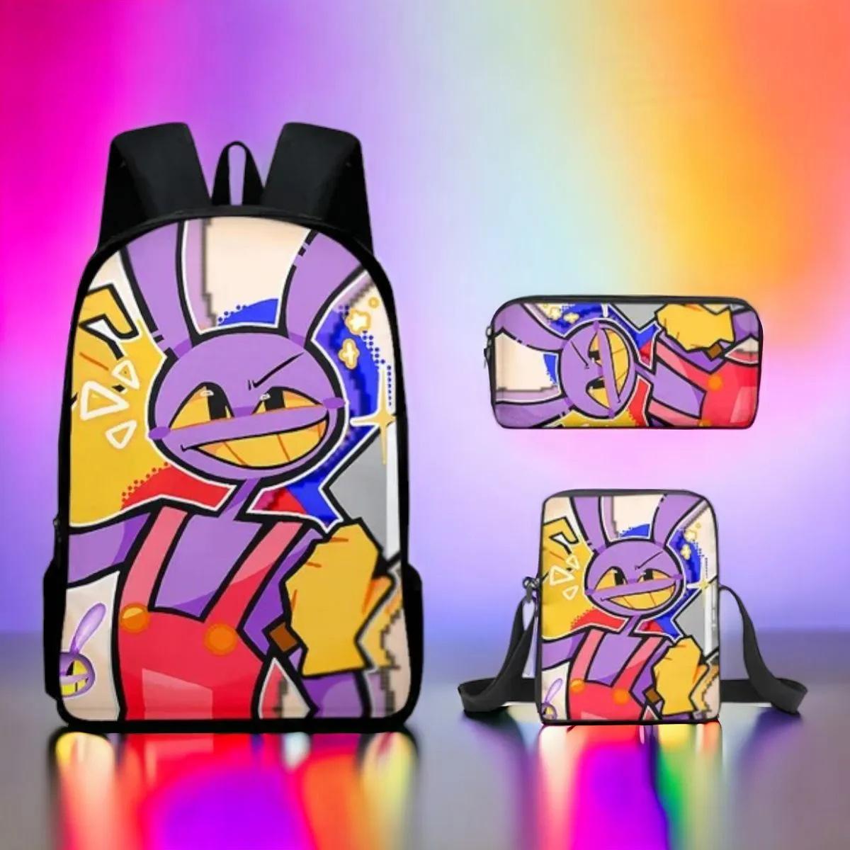 Digitale Circus Kinder Schooltas De Verbazingwekkende Digitale Circus Student Rugzak Drie Delige Set Three-piece set