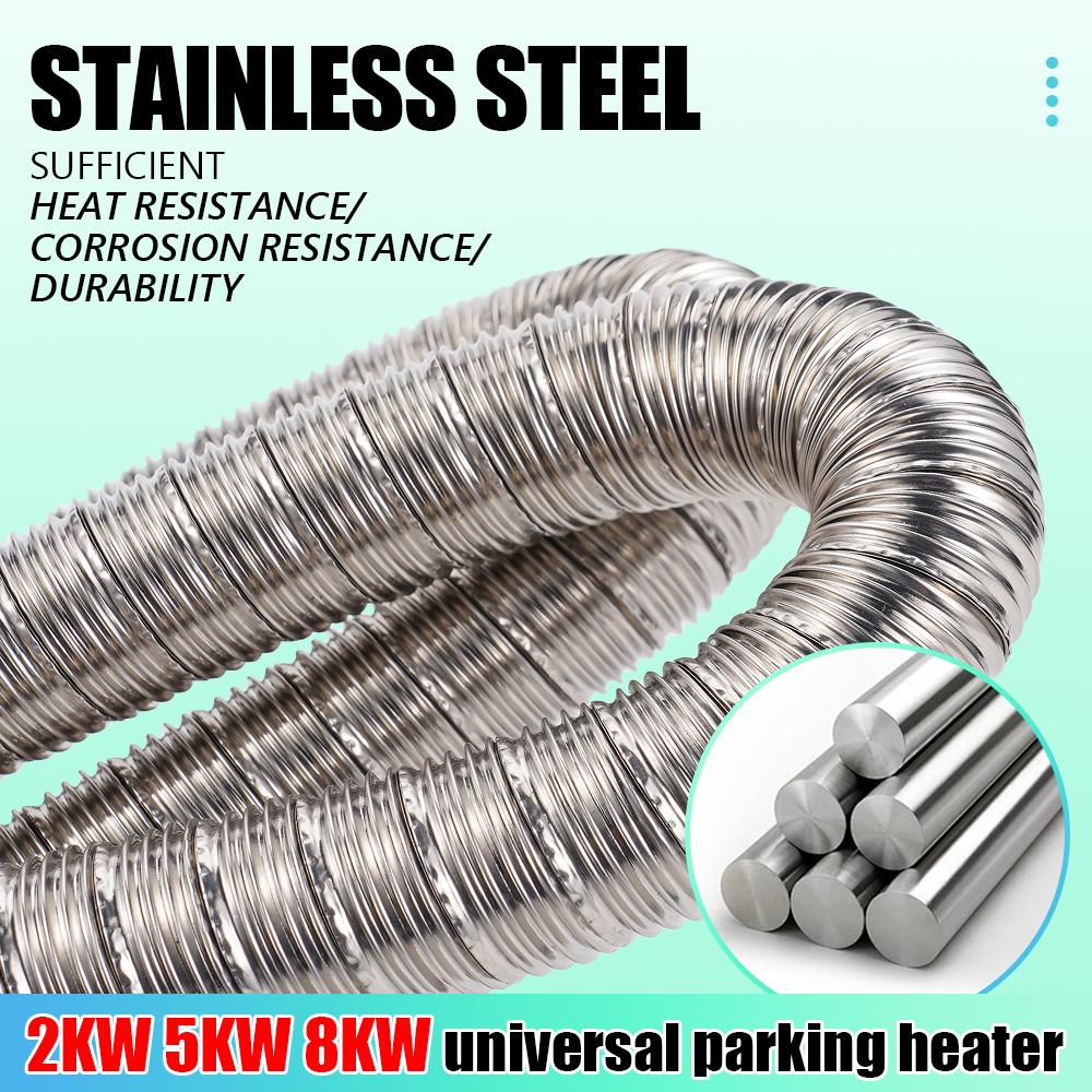 24mm Double Layer Stainless Steel Diesel Heater Exhaust Pipe 60 /100cm 120cm 200cm For Diesel Heater 5KW 8KW 2KW for Eberspacher