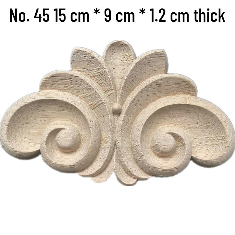 Europäische Massivholz-Schnitzerei-Applikation: Dekorative Blumen Schleife für Wände & Möbel