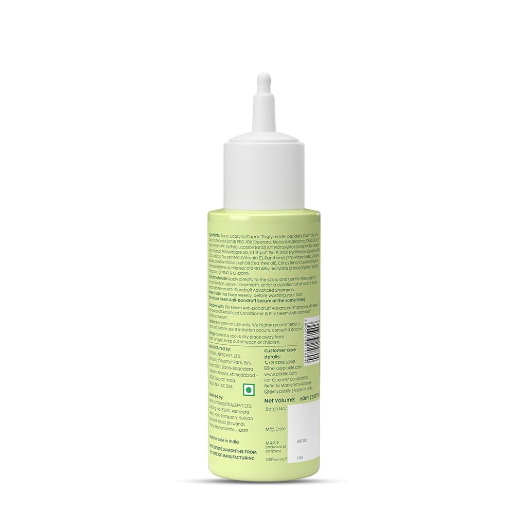 PLIX The Plant Fix Neem Advanced Scalp Lotion For Flake Control Itch Comfort Paraben Sulphate Free Unisex 60 Ml