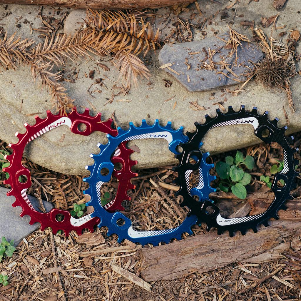 Funn Solo Narrow Wide Chainring, for Uneven Pitch 4-Arm, PCD (BCD) 96mm, for Front Single (30T, Black)