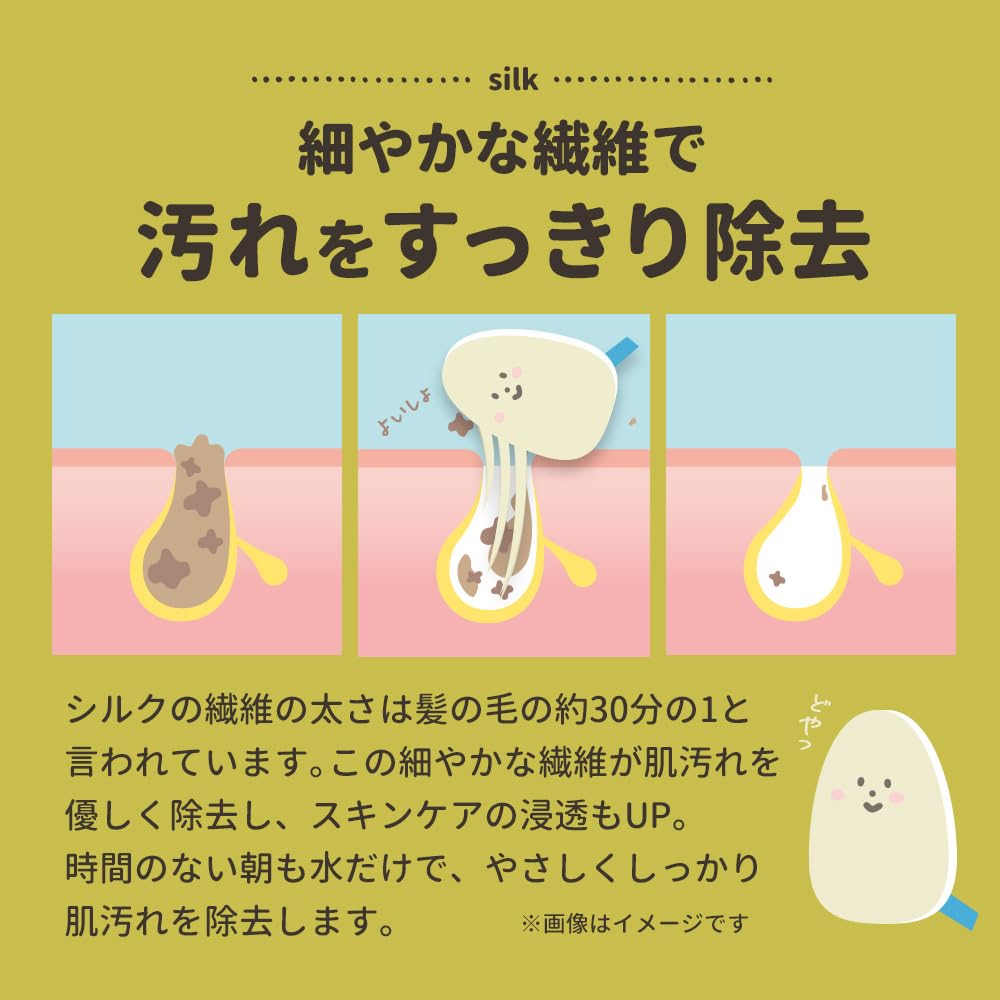 Set of 2 Ogaland Silk Microfiber Facial Cleansing Puffs, 2-Way Sponge, Facial Cleansing Sponge, Silk