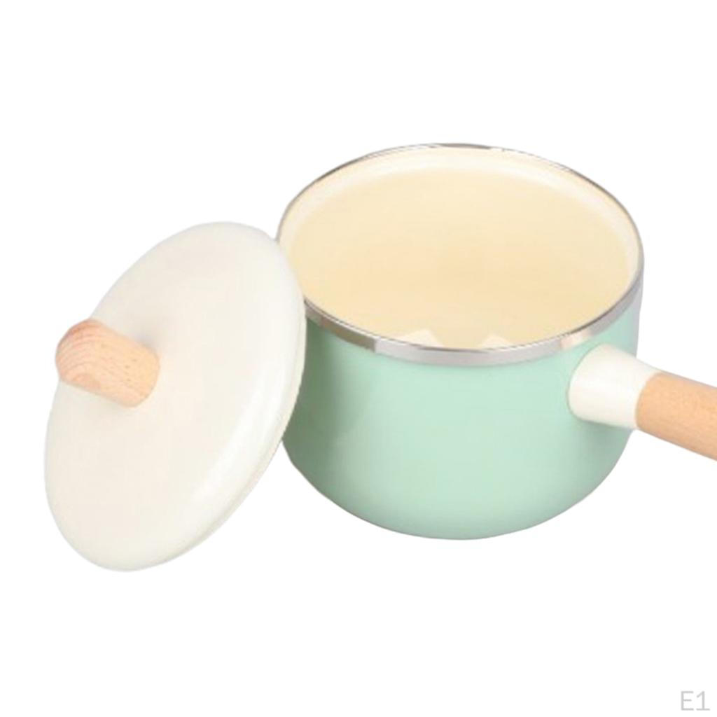 Indukcyjny emaliowany rondelek na mleko z powłoką nieprzywierającą