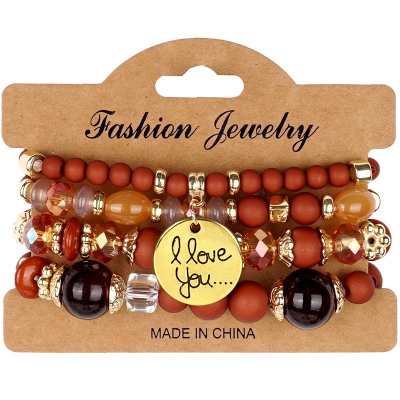 Bohemian bracelet creative tassel multi-layer beaded bracelet