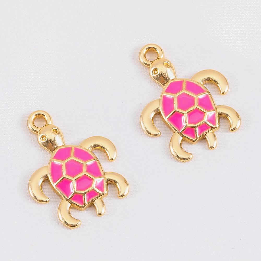 10pcs Cute Green Purple Pink Enamel Ocean Crab Conch Fishtail Heart Charms Alloy Pendants DIY Necklace Bracelet Jewelry Findings