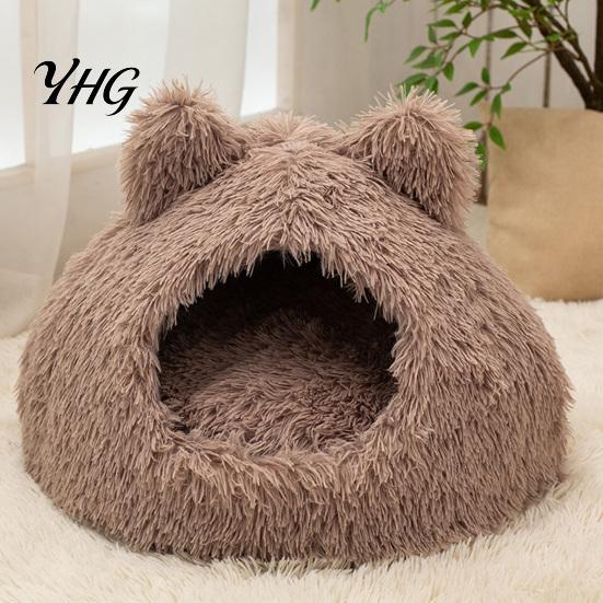 Year Round Pet Comfort Bed Plush Cat Cave Bed, Warm Enclosed Hideaway, Fluffy Cozy Corner for Small Animals Tent Burrow Indoor Cats Dogs Sack