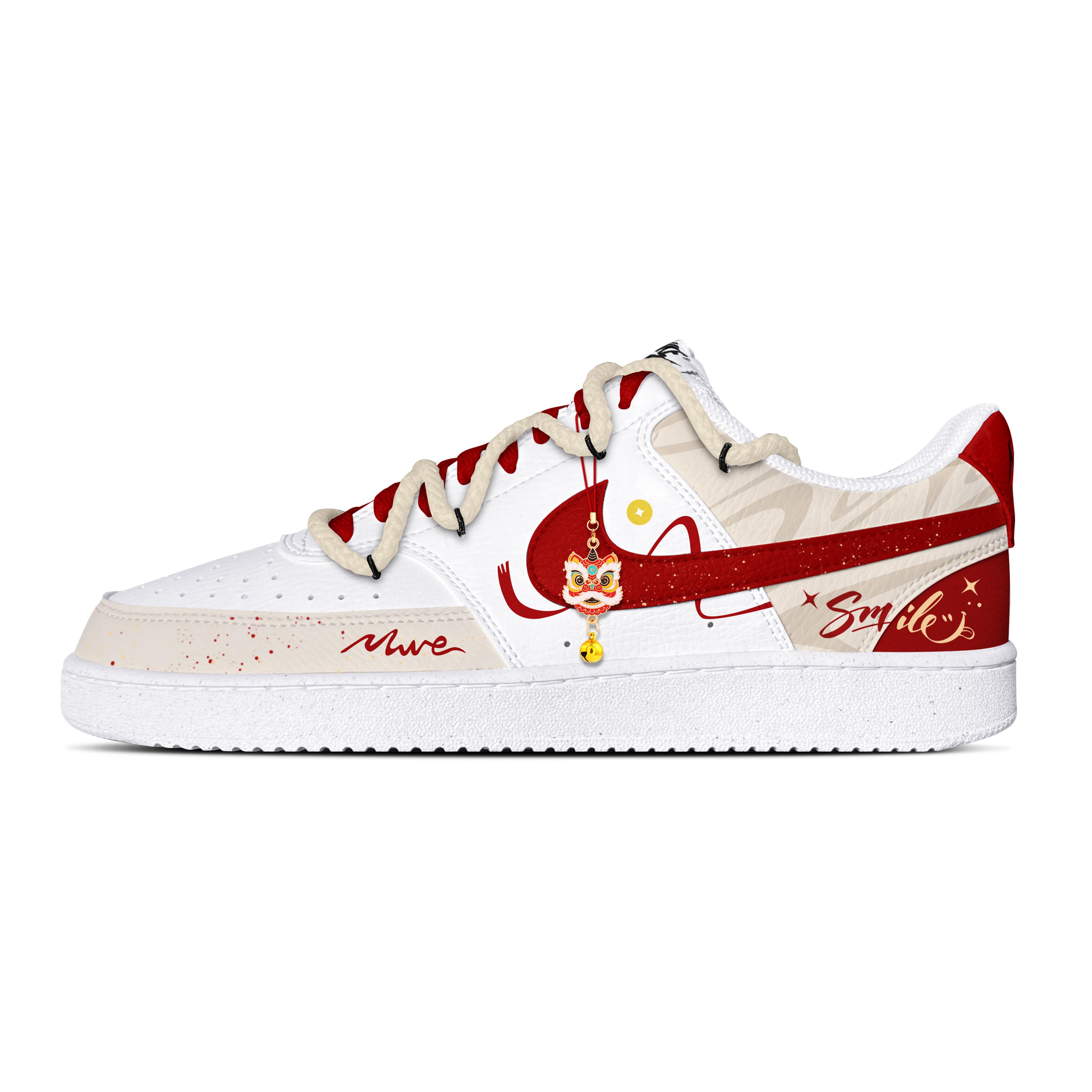 

Nike Court Vision 1 Slip Resistant Cushioning Abrasion Resistant Low top Skateboard Shoes Unisex China Red DH2987-101(Team656-) 44