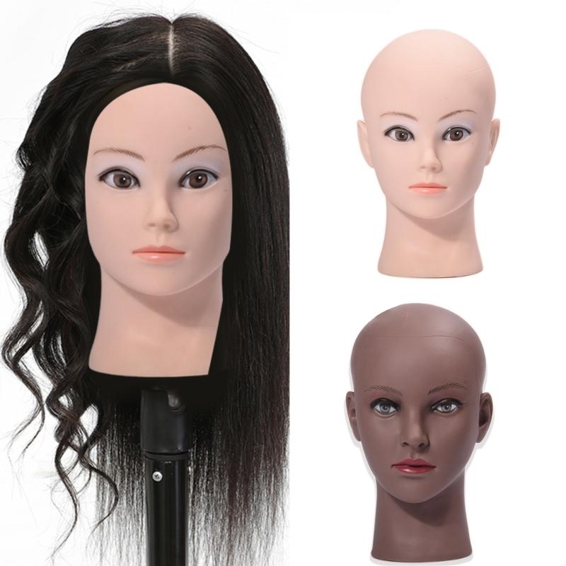 Bald Mannequin Head Female Professional Cosmetology Training Head Bald Manikin Head for Wigs Making Display Doll Head