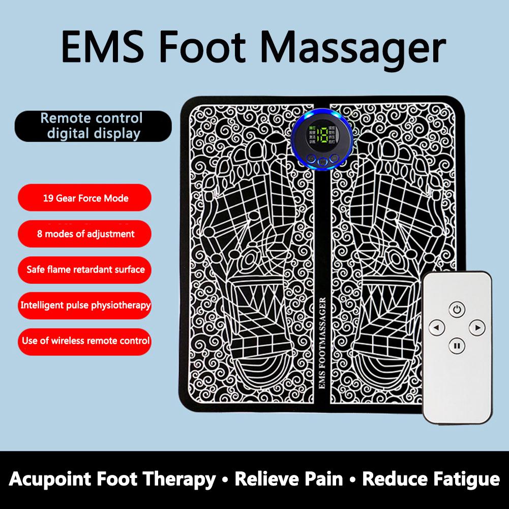 Foot Massager EMS Rechargeable Massage Mat Foot Relaxation Pads Electric Foot Massage Tool To Home Fitness Leg Muscle Massager