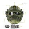 FAST PJ Helmet Mask Integrated Tactical Helmet Head-wrapped Protective Outdoor Cycling Helmet