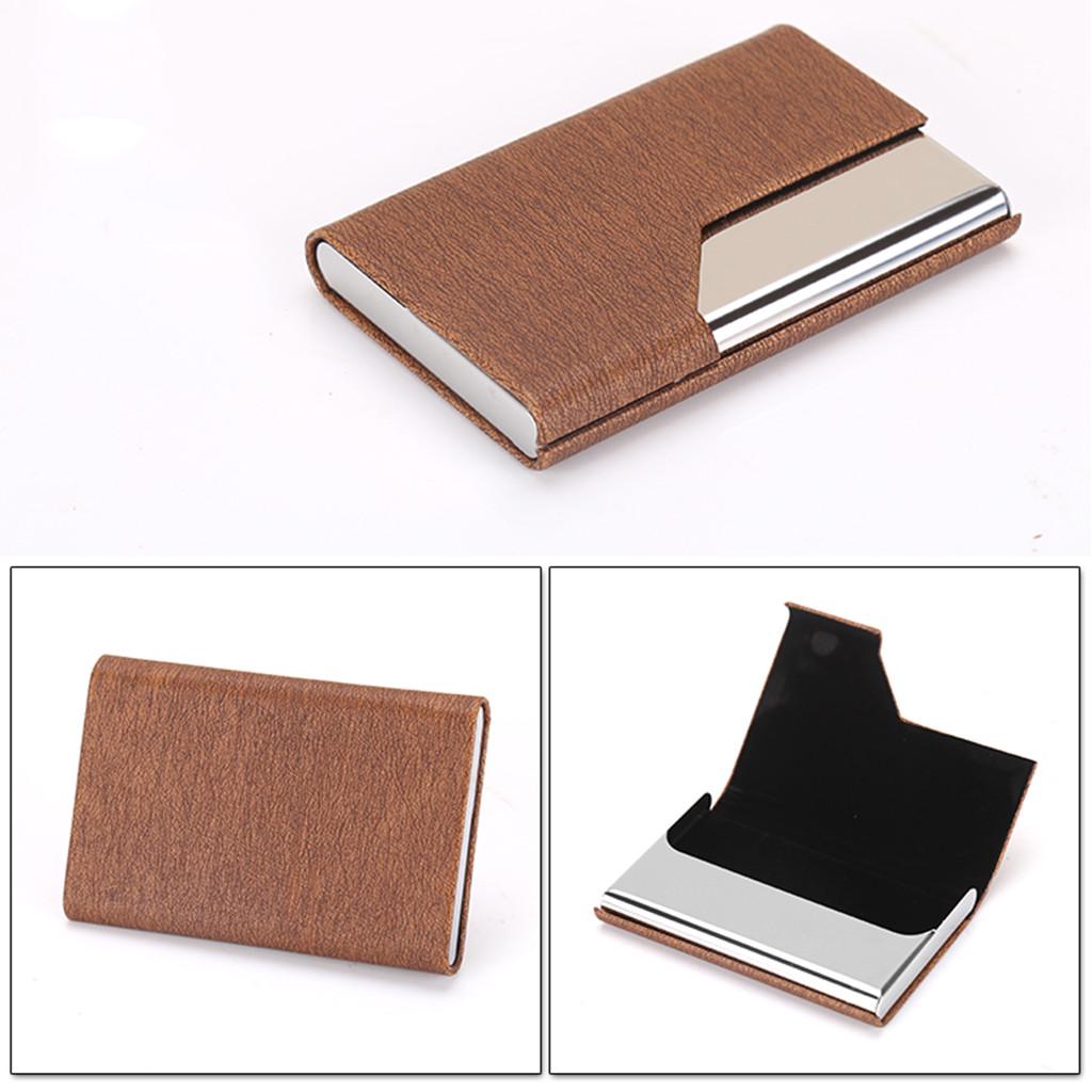 Creative Holder Metal Leather Box Cover Credit Business Multi Card Case Wallet