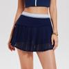 Womens Athletic Tennis Skirt With Built-in Shorts Pockets Elastic Waist Breathable Nylon Running Yoga Cycling