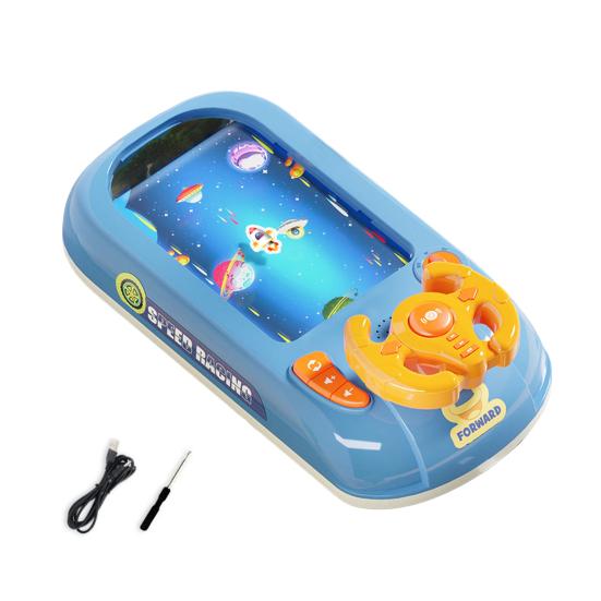 Kids Driving Simulator Toy 200 Levels Adjustable Educational Steering Wheel Toy Toddlers Interactive Pretend Driving Car Racing Board Game