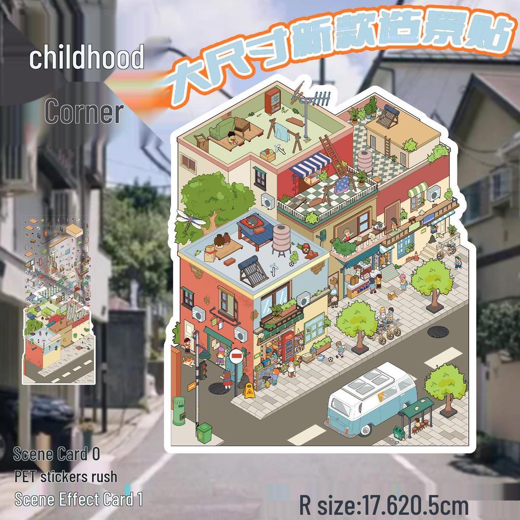 3D Large-Scale Scenery Sticker: DIY Visual Stacking Miniature Scene, No Cutting Needed