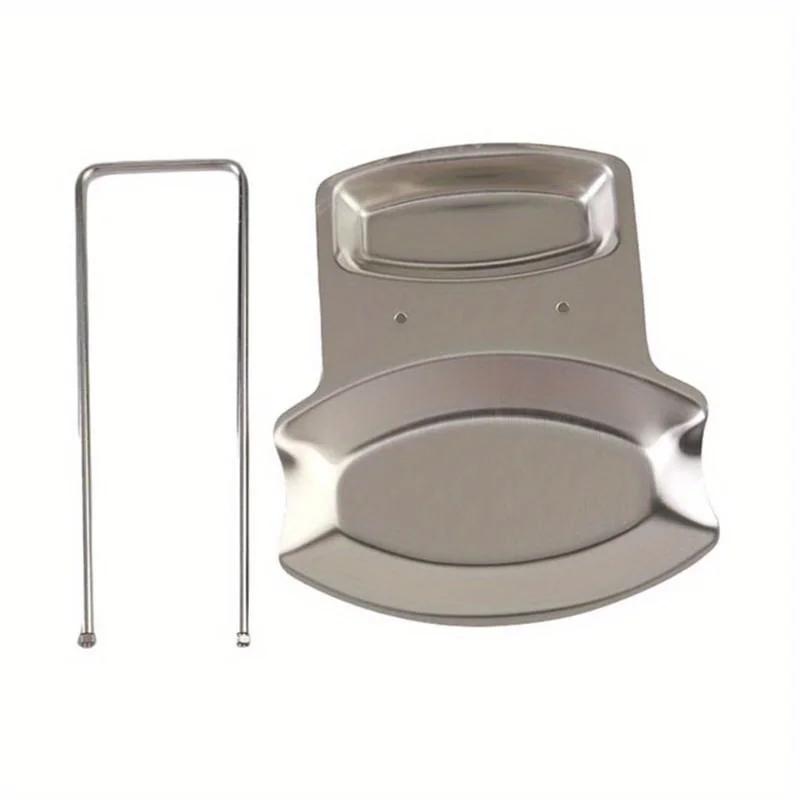 Stainless Steel Detachable Shelf Spoon Holder Pot Lid Holder Home Non Perforated Desktop Drain Tray Holder Kitchen Storage Rack