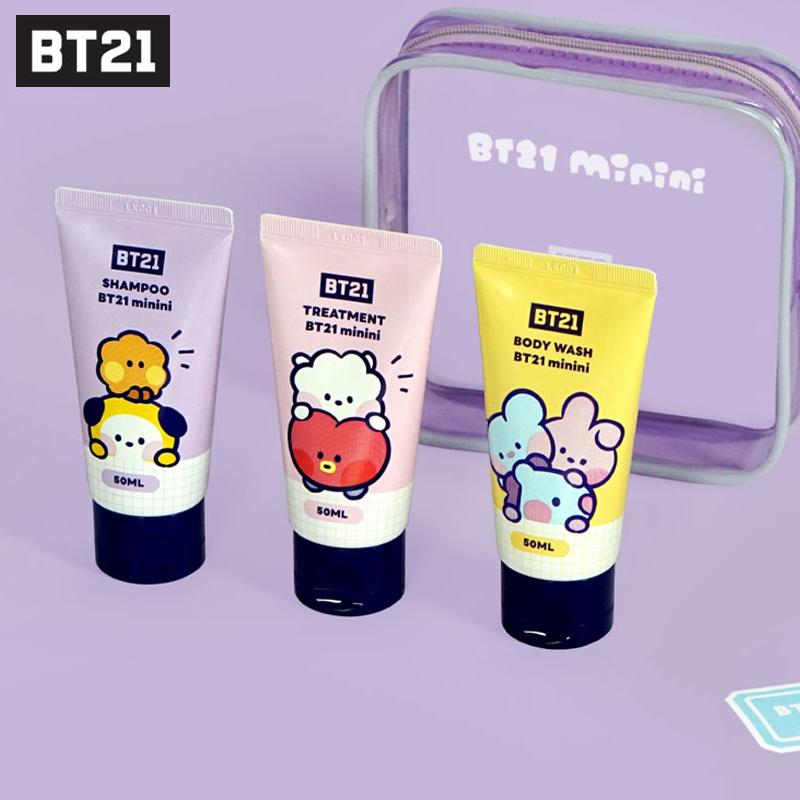 

BT21 Мини-набор для путешествий, 3 типа (Шампунь + Лечение + Гель для тела) BT21 minini travel kit