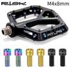 8 Stück M4x8mm TC4 Titanlegierung MTB Pedal Schrauben Anti-Rutsch Schrauben für XC AM DH Downhill Bike Neu